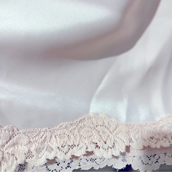 Wild Fable Light Pink High Rise Pull On Waist Satin Lace Trim MIDI Skirt New! - Picture 4 of 7